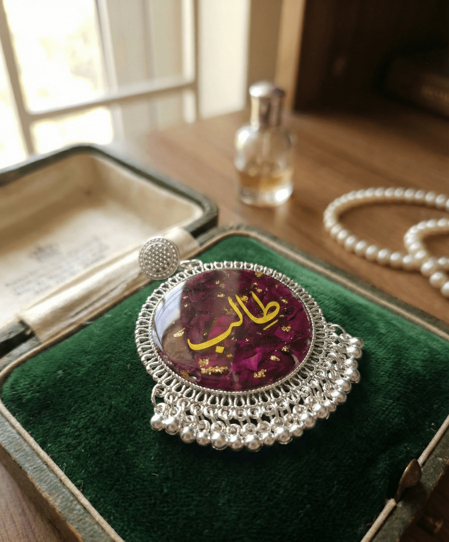 Customized Resin Earrings with Name & Rose | Rose Preservation 3