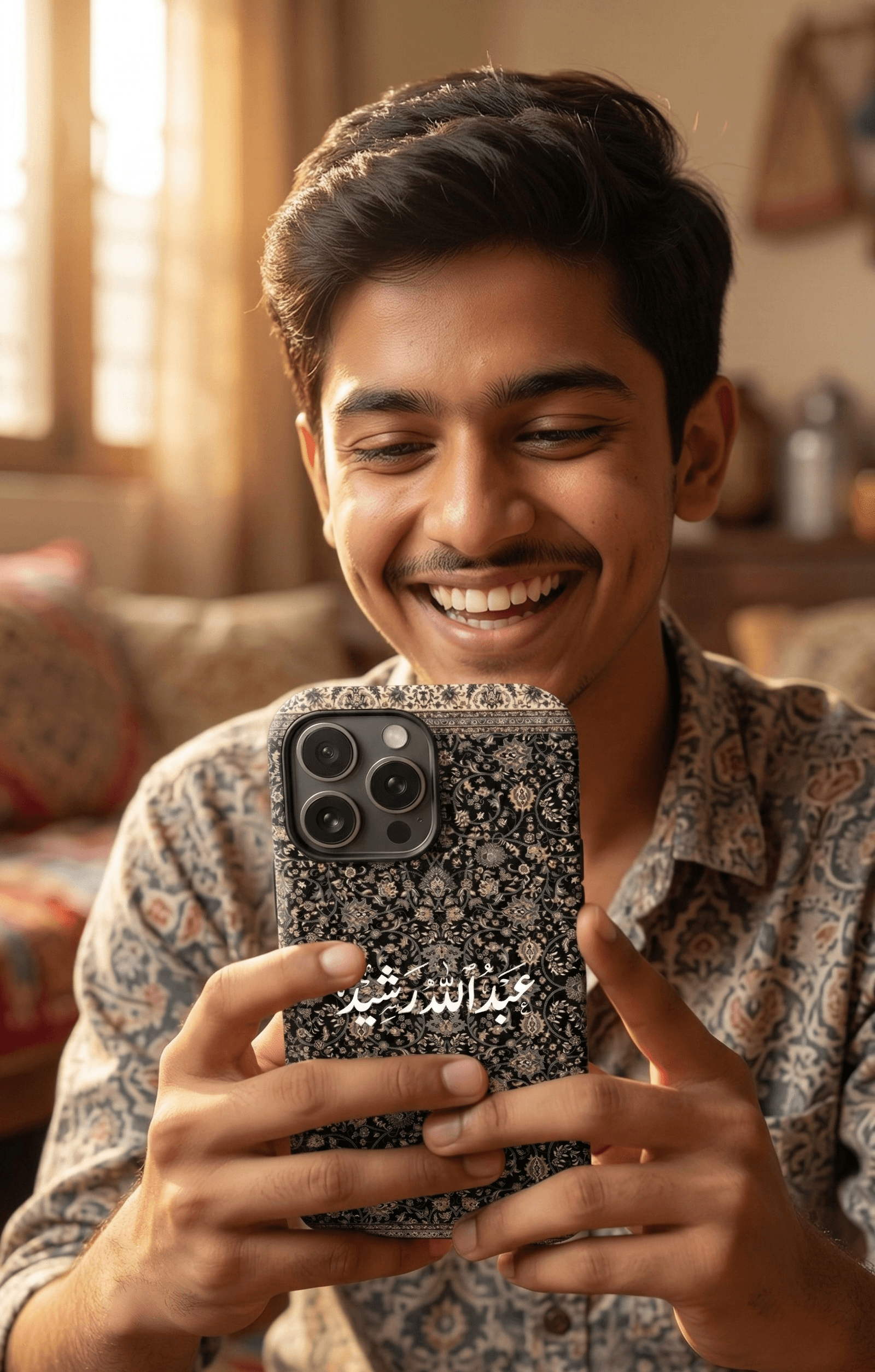 Customized Pashmina Resin Mobile Cover with Name 2