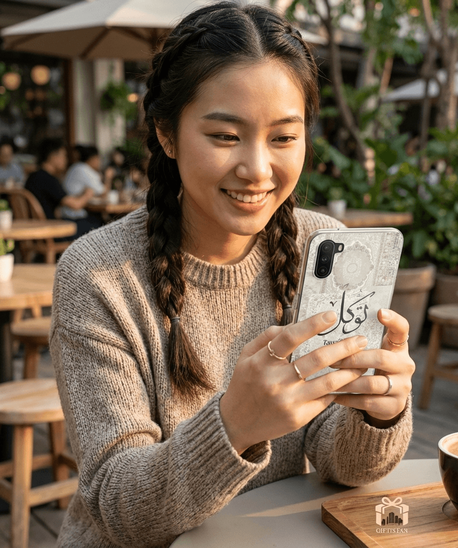 Custom Pashmina Resin Art Mobile Cover - Premium Glossy Finish (Personalized Name) 3