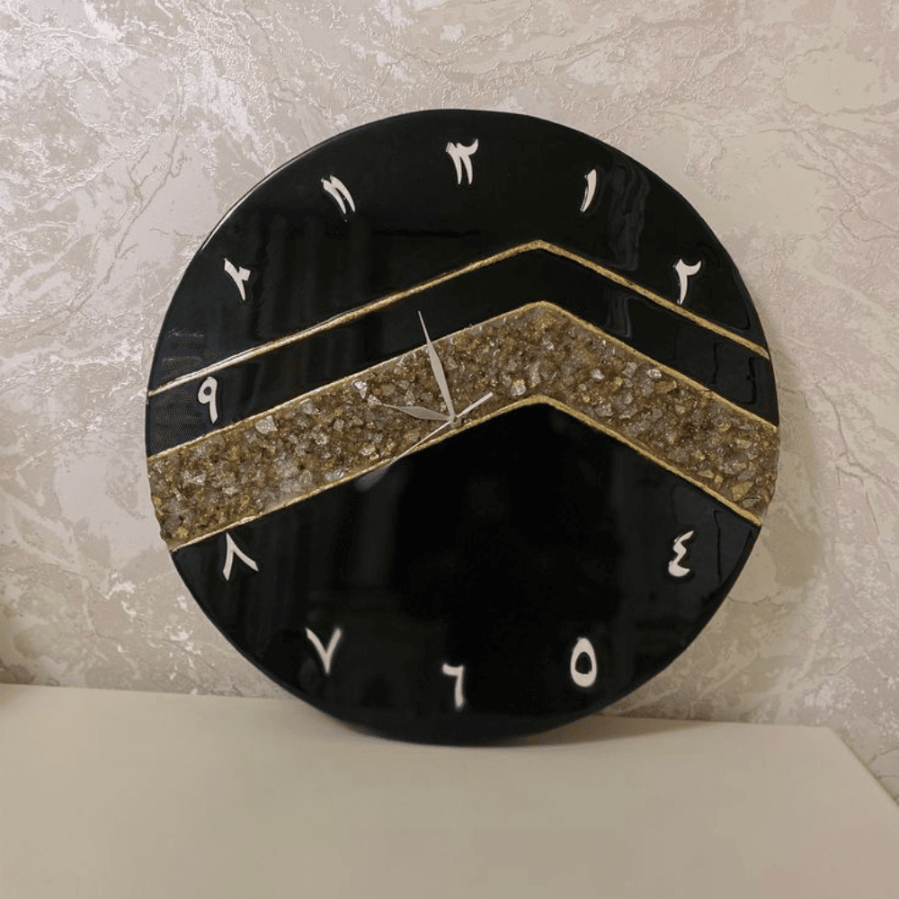 Islamic Kaaba Wall Clock | Premium Black & Gold Kaaba Design Clock