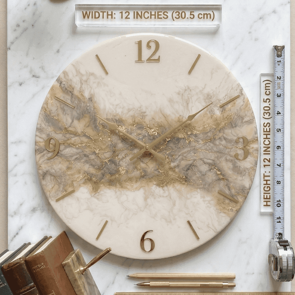 Golden Marble Resin Wall Clock 5